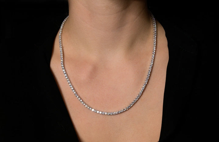 Round Cut Diamond Tennis lab grown diamond Necklace Gift for Women - Doozy Diamonds