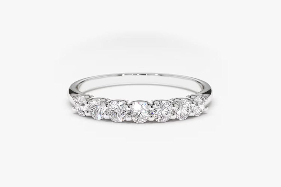 Round Cut Shared Prongs Diamond Band for Women - Doozy Diamonds