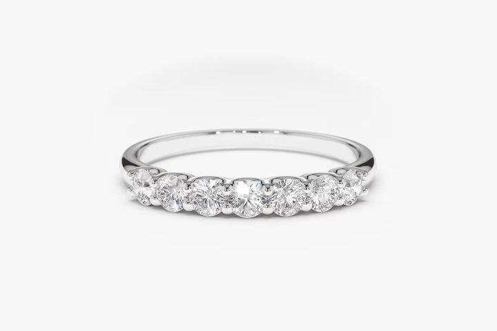 Round Cut Shared Prongs Diamond Band for Women - Doozy Diamonds
