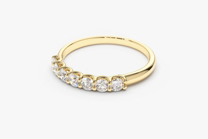 Round Cut Shared Prongs Diamond Band for Women - Doozy Diamonds