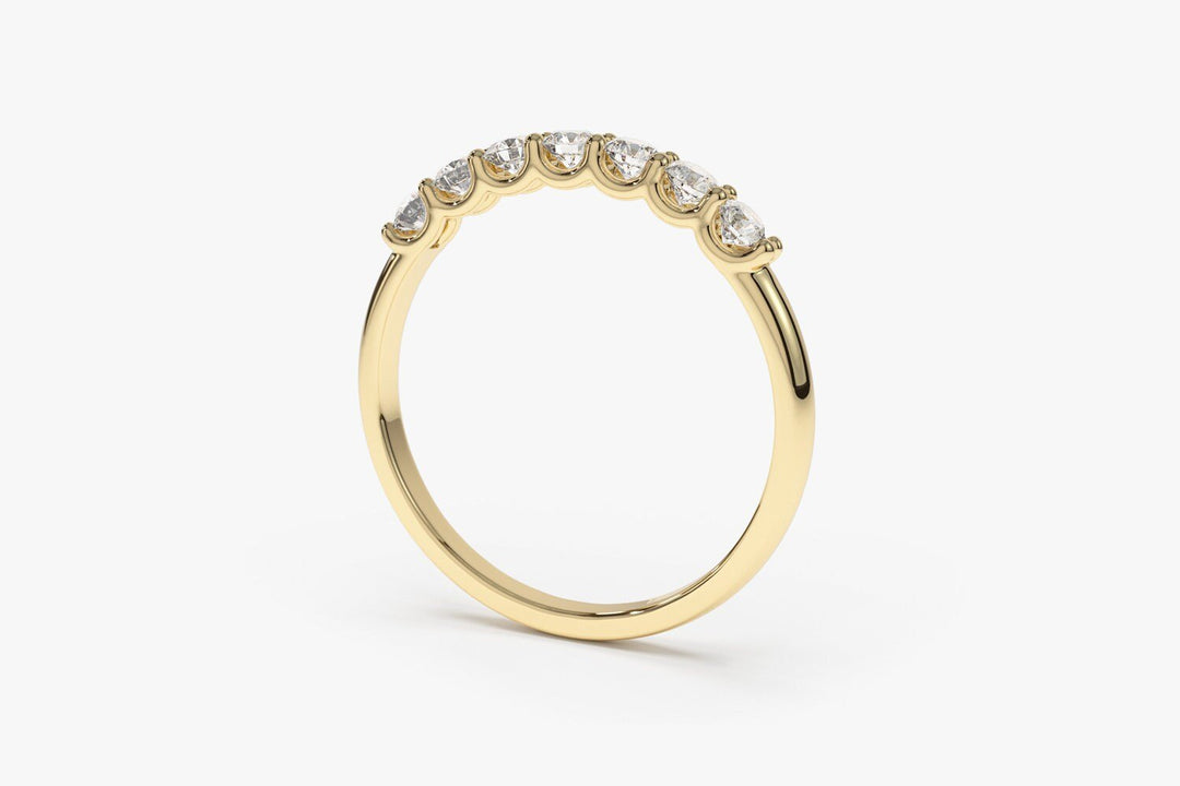 Round Cut Shared Prongs Diamond Band for Women - Doozy Diamonds