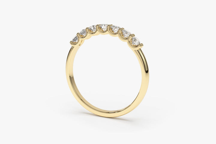 Round Cut Shared Prongs Diamond Band for Women - Doozy Diamonds