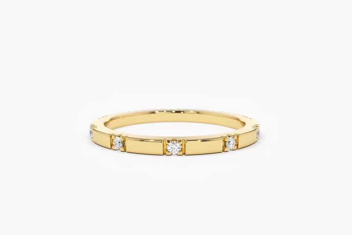 Round Cut Diamond Eternity Stackable Thin Band for Her - Doozy Diamonds