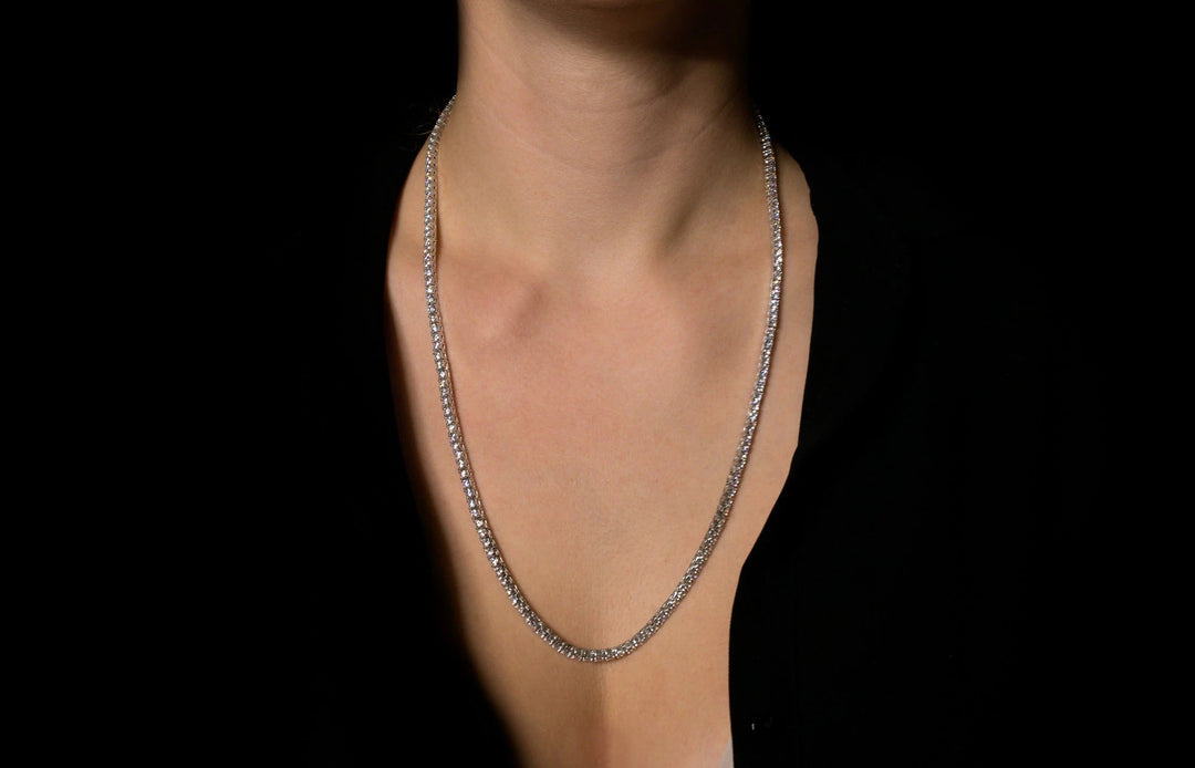Round Cut Diamond Tennis lab grown diamond Necklace Gift for Women - Doozy Diamonds