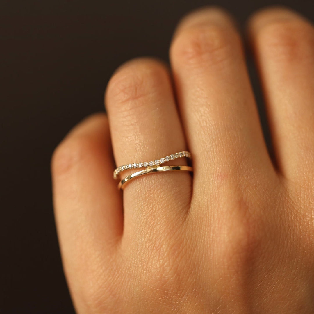 0.19CT Round Half Eternity lab grown diamonds Double Band For Women - Doozy Diamonds