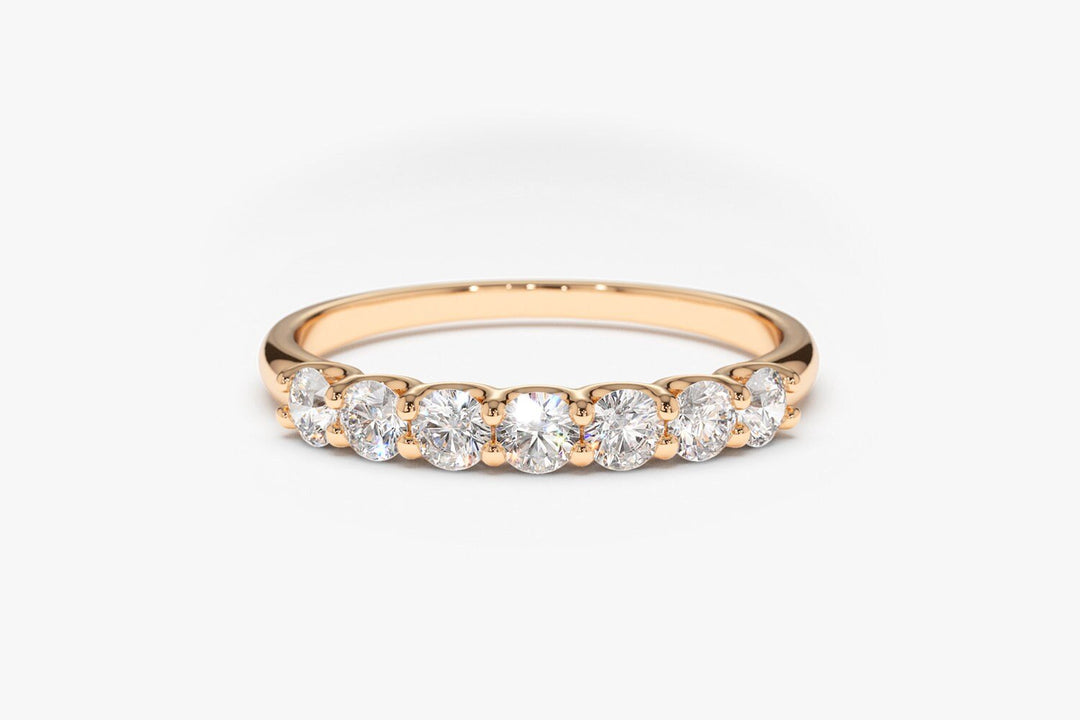 Round Cut Shared Prongs Diamond Band for Women - Doozy Diamonds