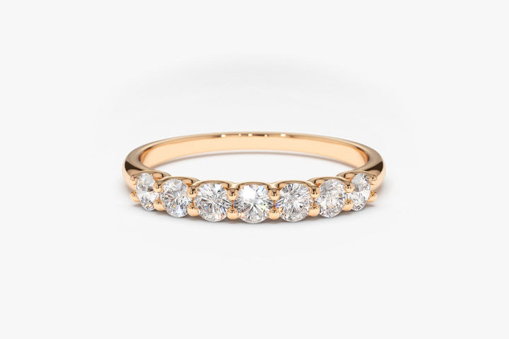 Round Cut Shared Prongs Diamond Band for Women - Doozy Diamonds