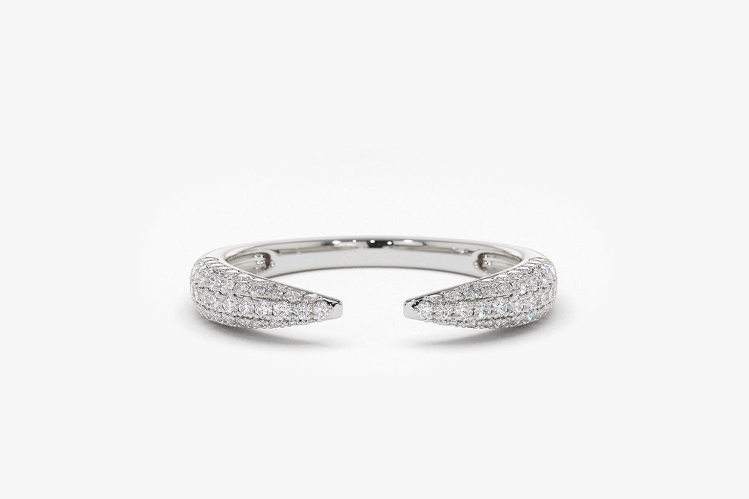 Round Cut Open Claw Micro Pave Diamond Ring for Women - Doozy Diamonds