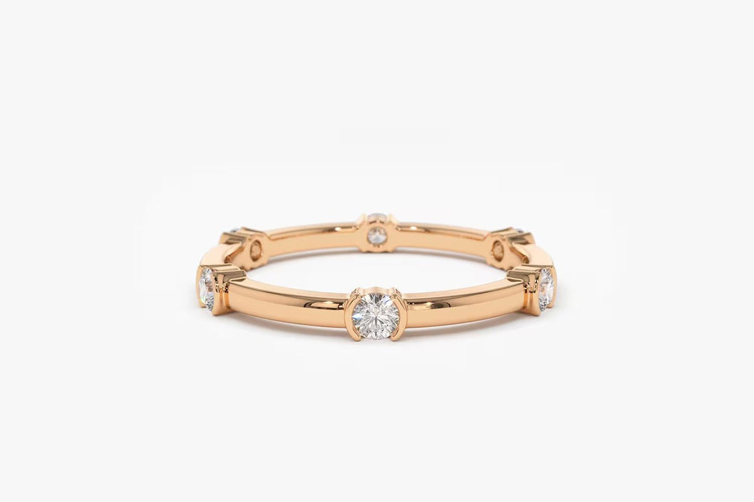 Round Cut Diamond Eternity Stackable Wedding Band for Women - Doozy Diamonds