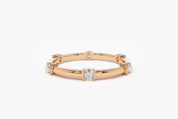 Round Cut Diamond Eternity Stackable Wedding Band for Women - Doozy Diamonds