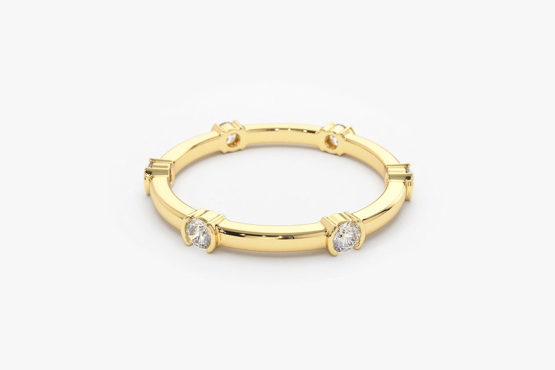 Round Cut Diamond Eternity Stackable Wedding Band for Women - Doozy Diamonds