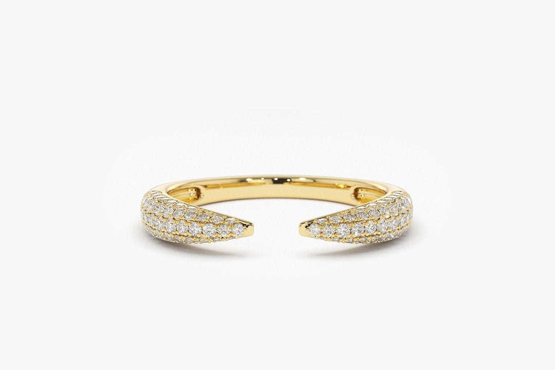 Round Cut Open Claw Micro Pave Diamond Ring for Women - Doozy Diamonds