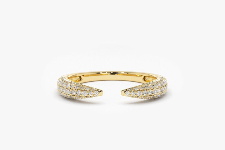 Round Cut Open Claw Micro Pave Diamond Ring for Women - Doozy Diamonds