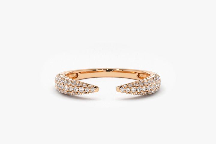 Round Cut Open Claw Micro Pave Diamond Ring for Women - Doozy Diamonds