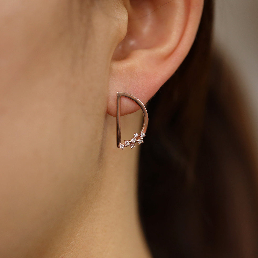 0.1CT Round D Shaped lab grown diamonds Earrings For Women - Doozy Diamonds
