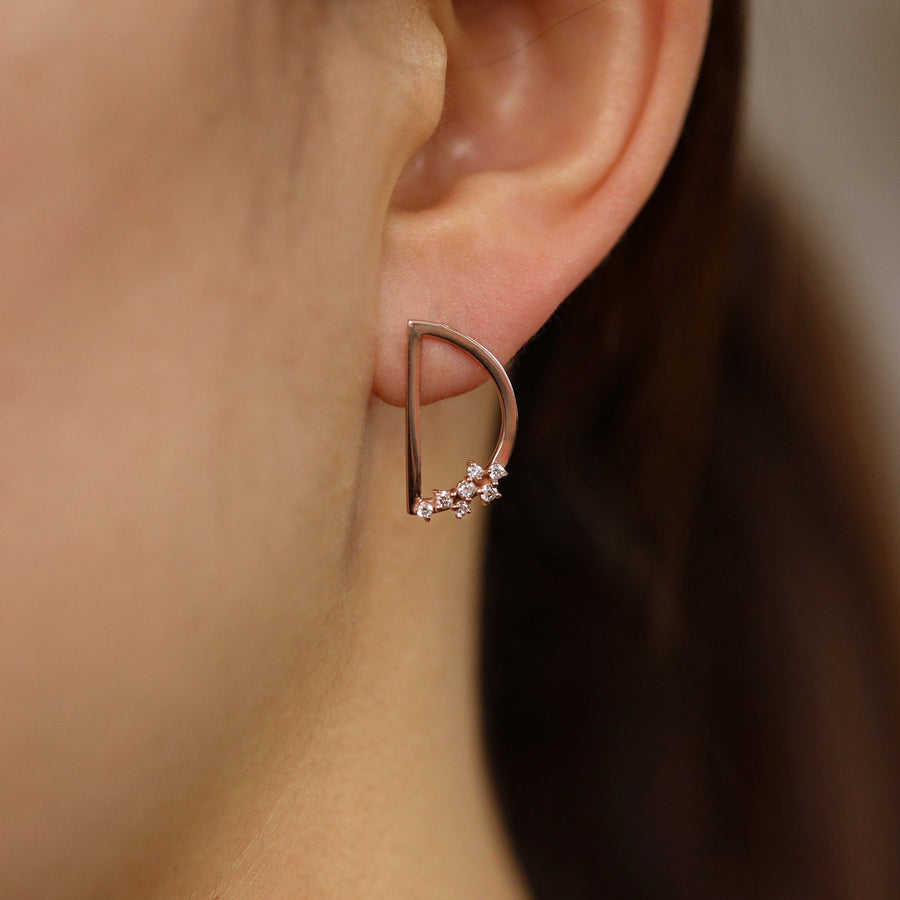 0.1CT Round D Shaped lab grown diamonds Earrings For Women - Doozy Diamonds