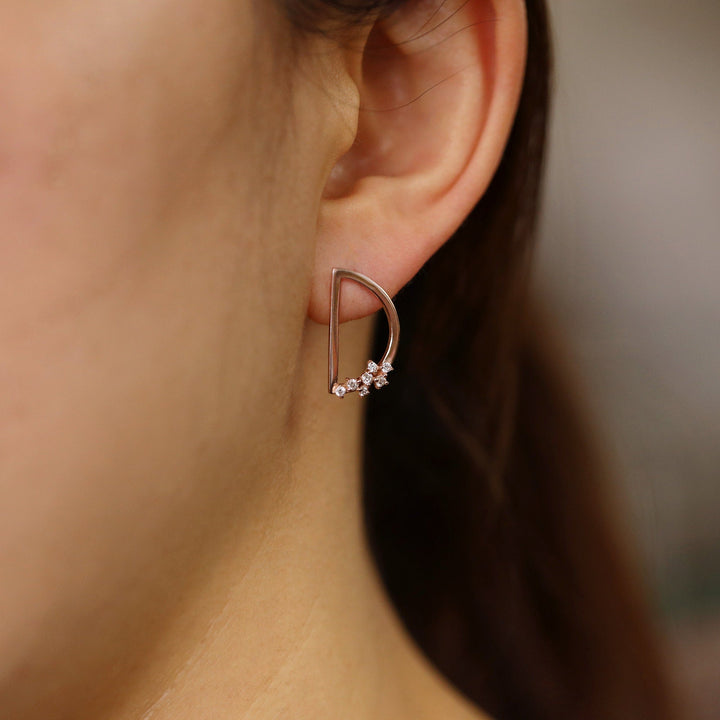 0.1CT Round D Shaped lab grown diamonds Earrings For Women - Doozy Diamonds
