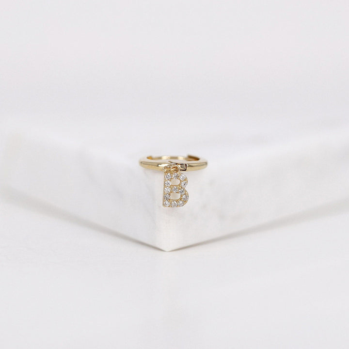 0.32CT Round lab grown diamonds Initial Huggie Hoop Earring For Women - Doozy Diamonds