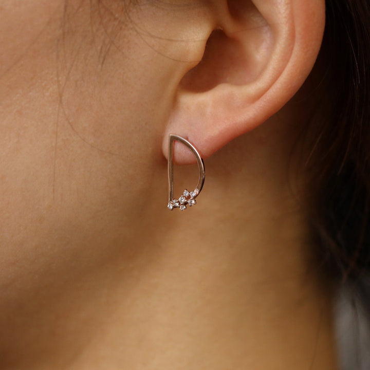0.1CT Round D Shaped lab grown diamonds Earrings For Women - Doozy Diamonds