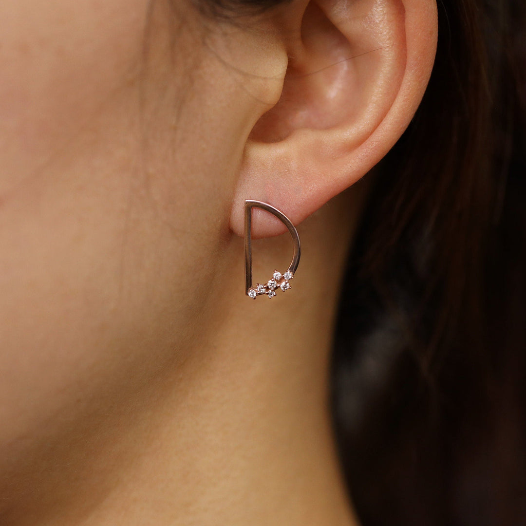 0.1CT Round D Shaped lab grown diamonds Earrings For Women - Doozy Diamonds