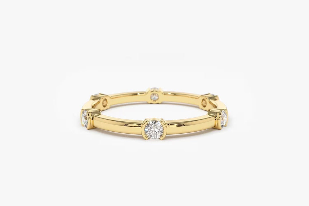 Round Cut Diamond Eternity Stackable Wedding Band for Women - Doozy Diamonds