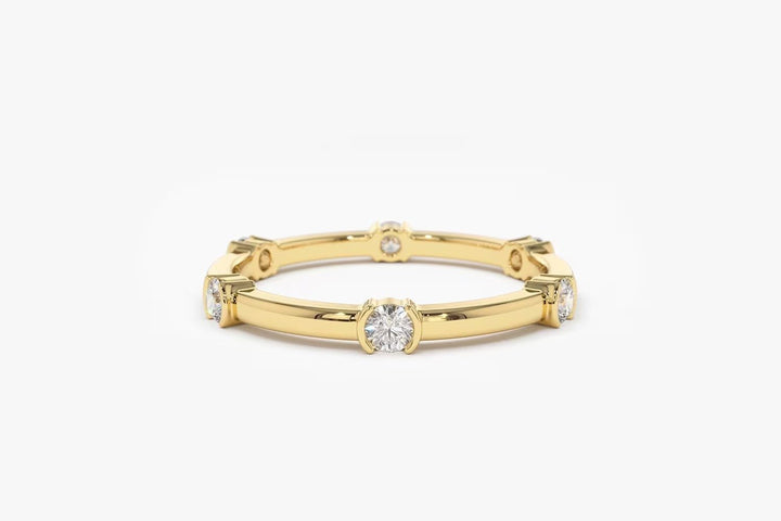 Round Cut Diamond Eternity Stackable Wedding Band for Women - Doozy Diamonds