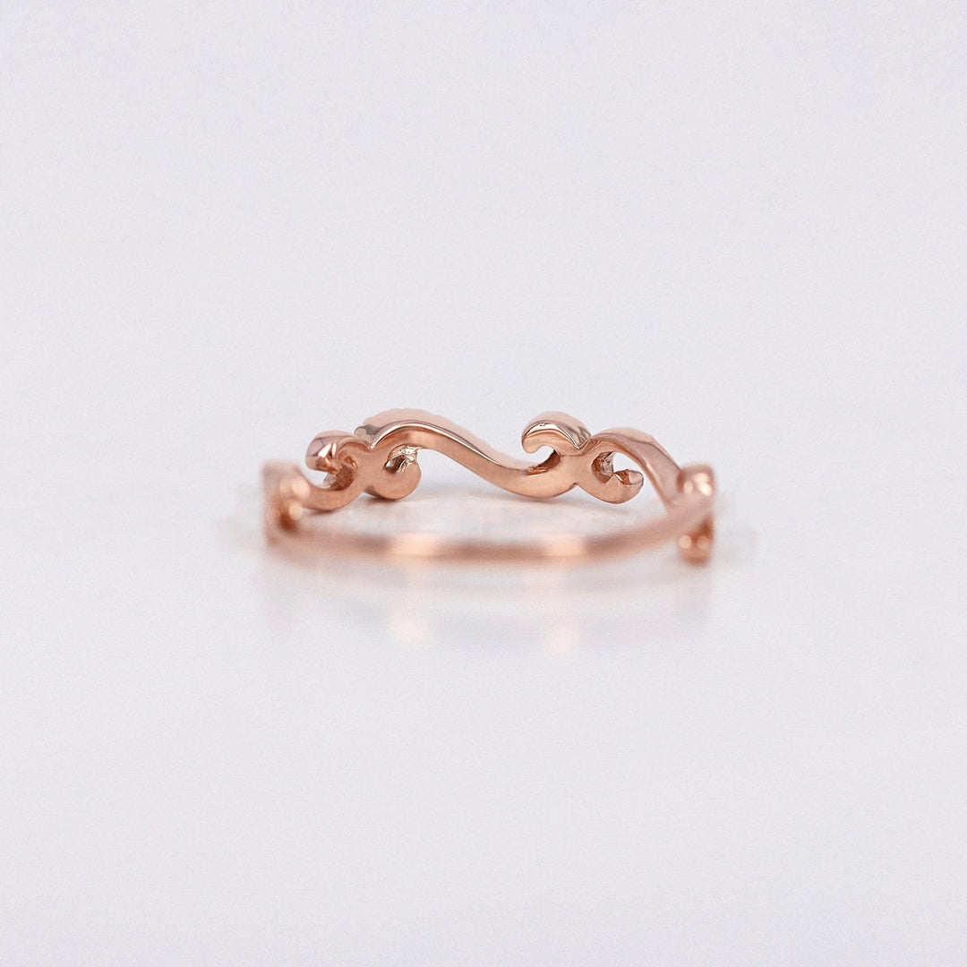 0.1CT Round S Shaped lab grown diamonds Wedding Band In 18K Solid Gold - Doozy Diamonds