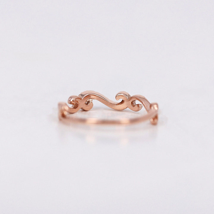 0.1CT Round S Shaped lab grown diamonds Wedding Band In 18K Solid Gold - Doozy Diamonds