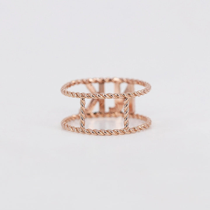 0.22CT Initial Braided lab grown diamonds Double Wedding Band - Doozy Diamonds