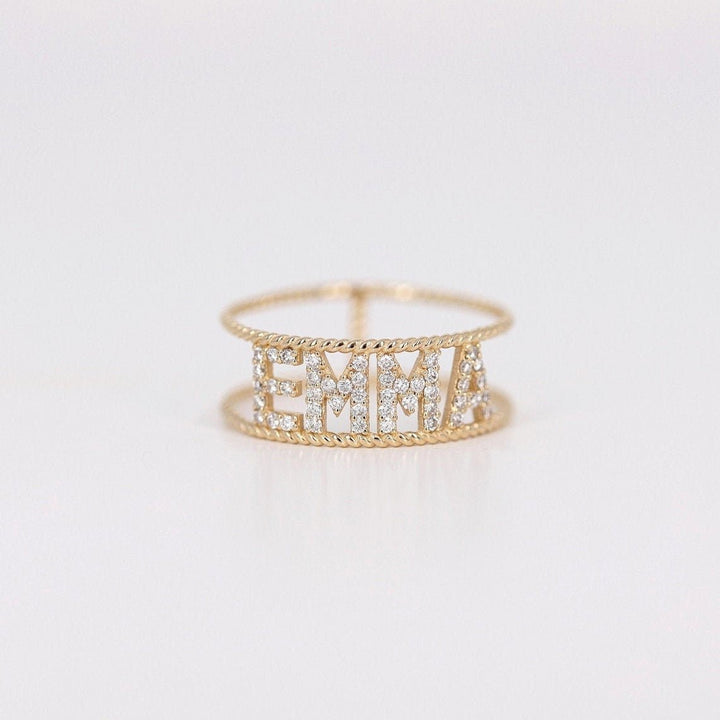0.22CT Initial Braided lab grown diamonds Double Wedding Band - Doozy Diamonds
