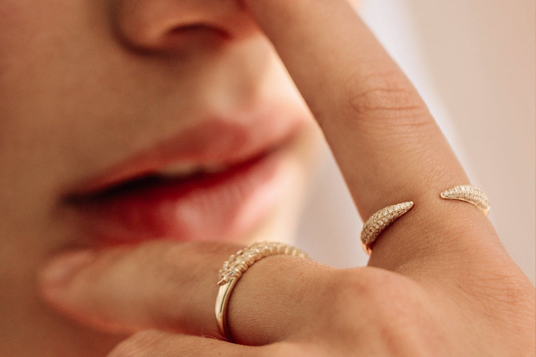 Round Cut Open Claw Micro Pave Diamond Ring for Women - Doozy Diamonds