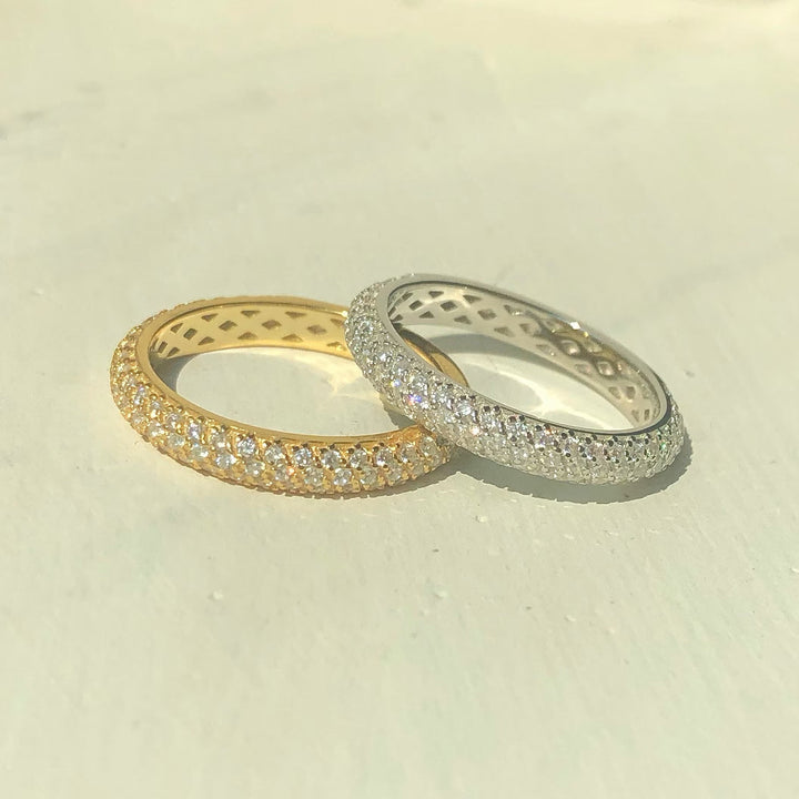 Pave Diamond Eternity Stacking Wedding Band - Doozy Diamonds