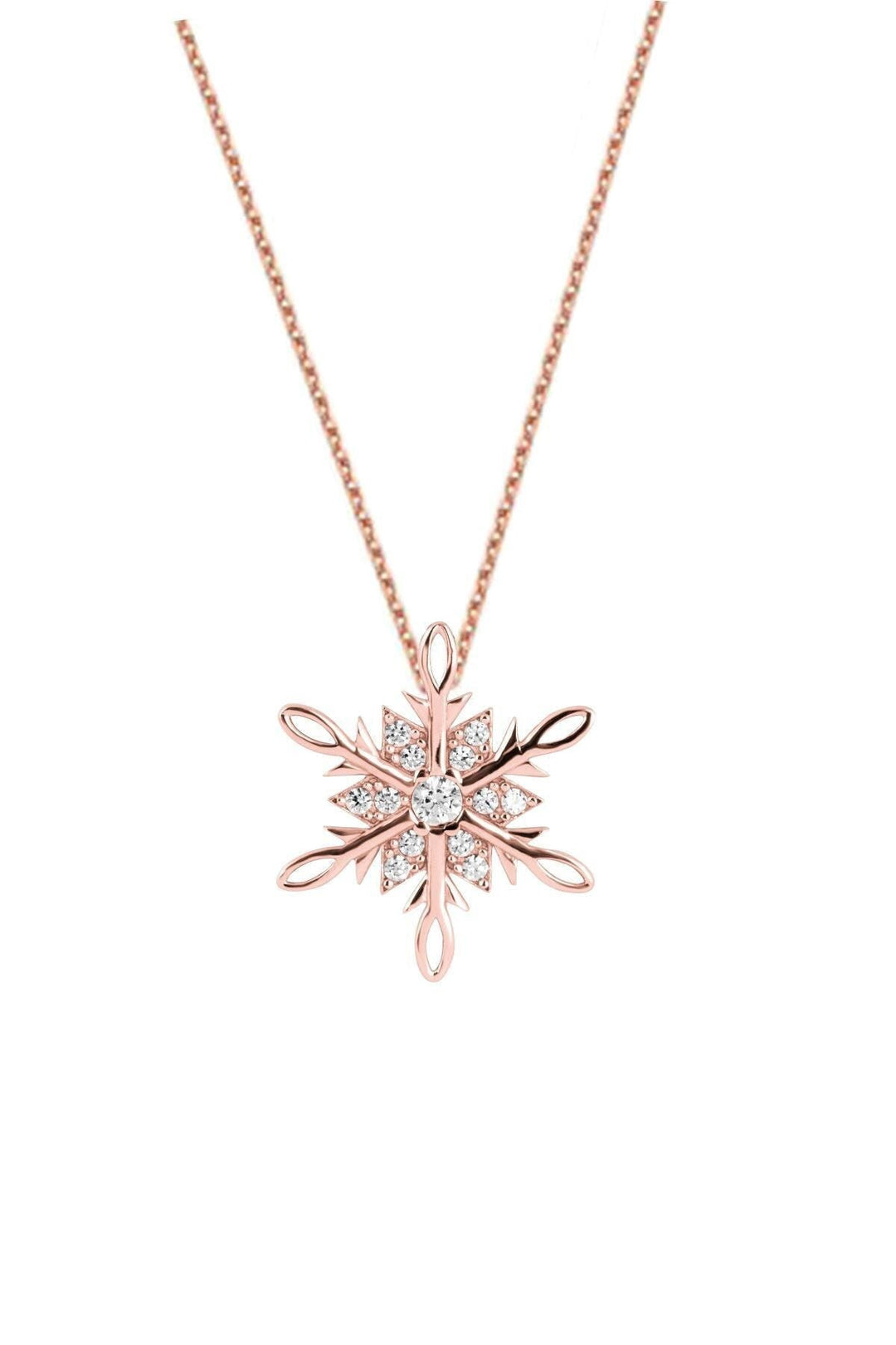 Round Cut Diamond Snowflake Dream Necklace for Her - Doozy Diamonds