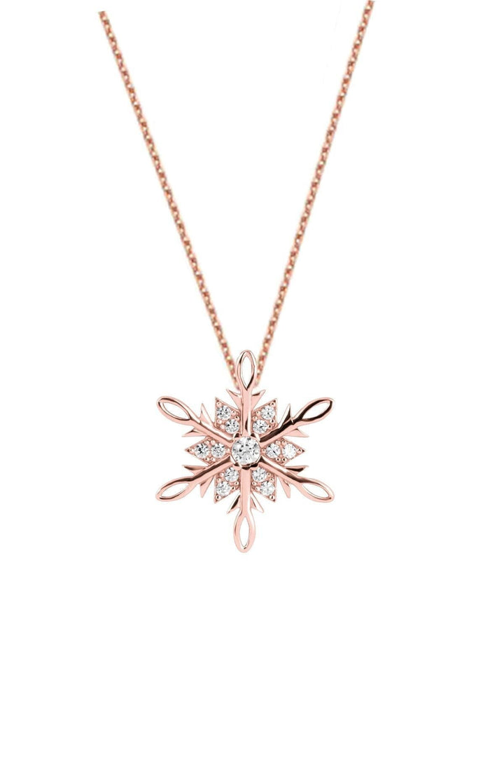 Round Cut Diamond Snowflake Dream Necklace for Her - Doozy Diamonds