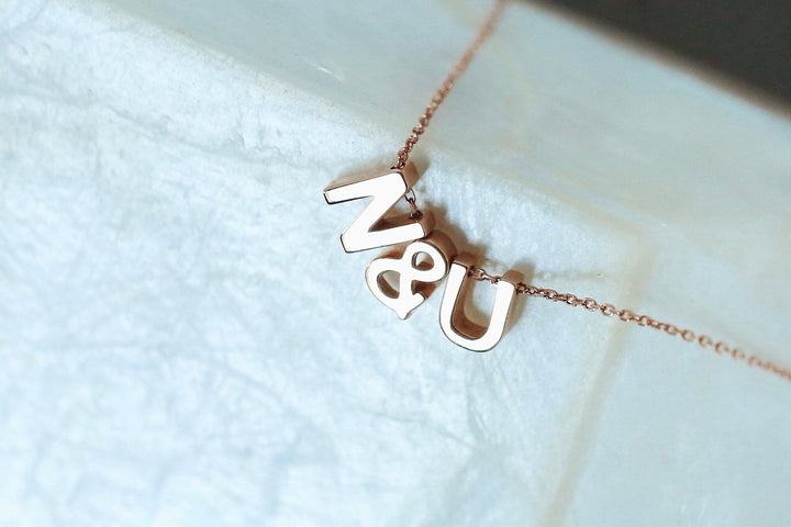 Initial Minimalist Letter Necklace for Women in 18K Gold - Doozy Diamonds