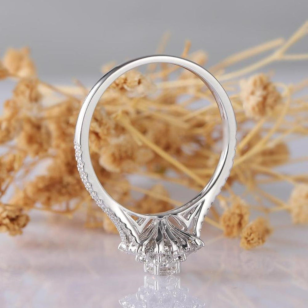 Round Cut Diamond Beautiful Snowflake Ring for Women - Doozy Diamonds