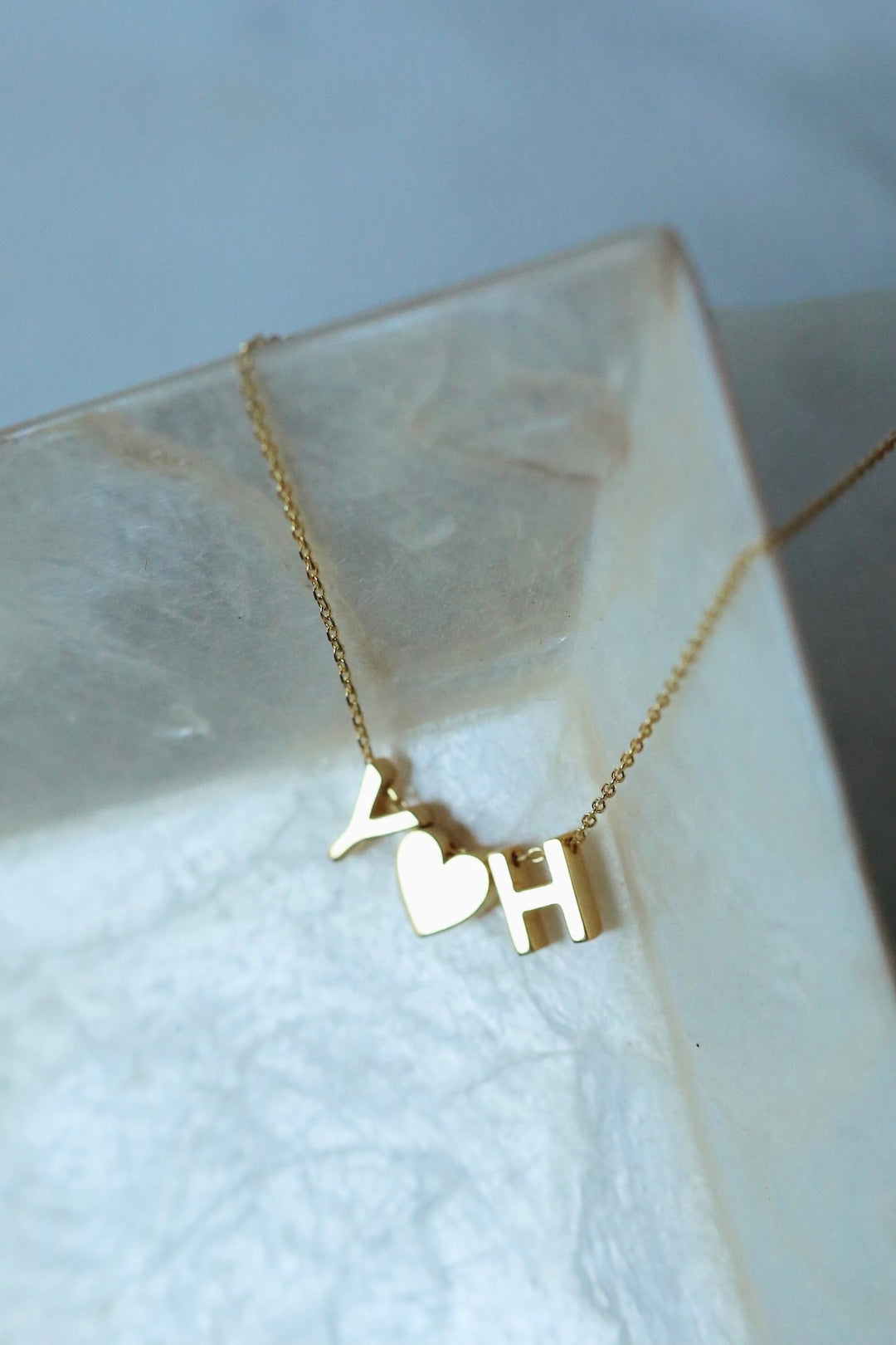 Initial Minimalist Letter Necklace for Women in 18K Gold - Doozy Diamonds