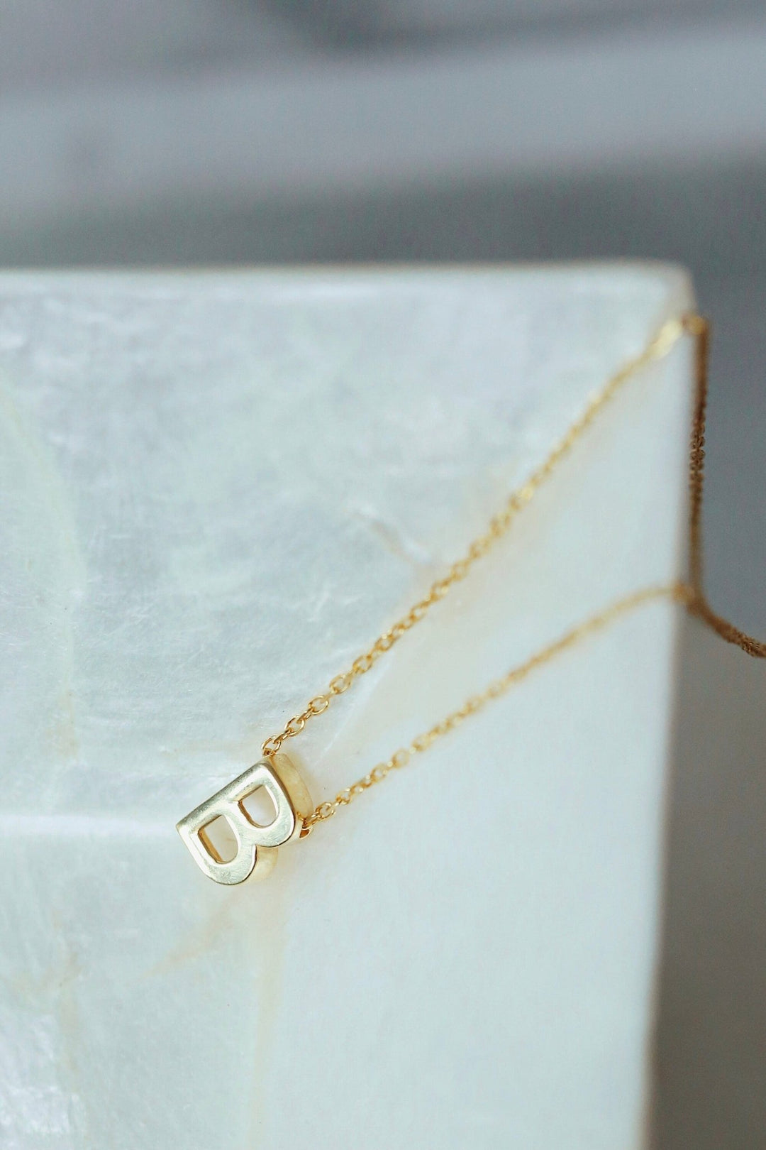 Initial Minimalist Letter Necklace for Women in 18K Gold - Doozy Diamonds
