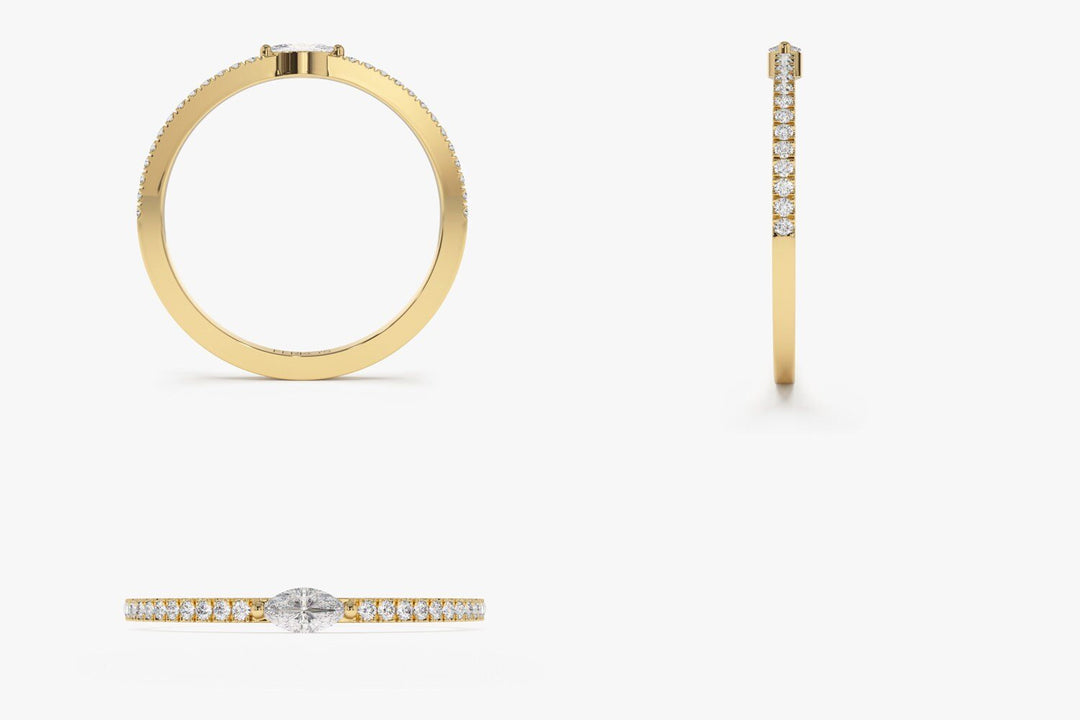 Marquise & Round Cut Diamond Engagement Ring for Her - Doozy Diamonds