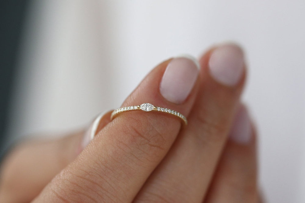 Marquise & Round Cut Diamond Engagement Ring for Her - Doozy Diamonds