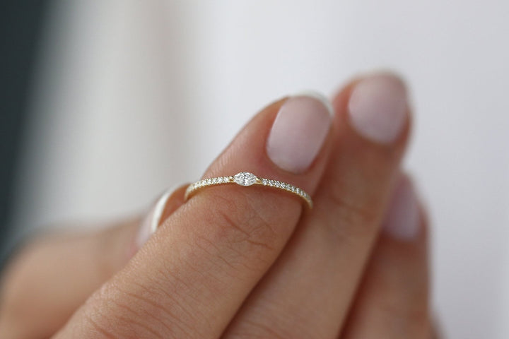 Marquise & Round Cut Diamond Engagement Ring for Her - Doozy Diamonds