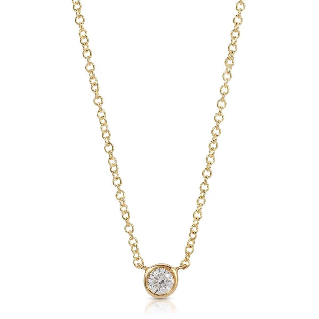 Bezel Set Round Cut Diamond Necklace for Women - Doozy Diamonds