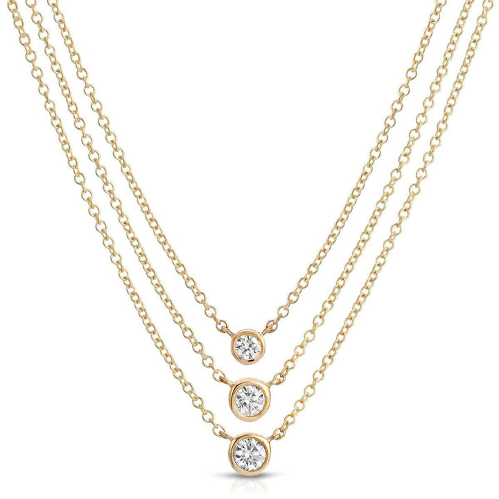Bezel Set Round Cut Diamond Necklace for Women - Doozy Diamonds