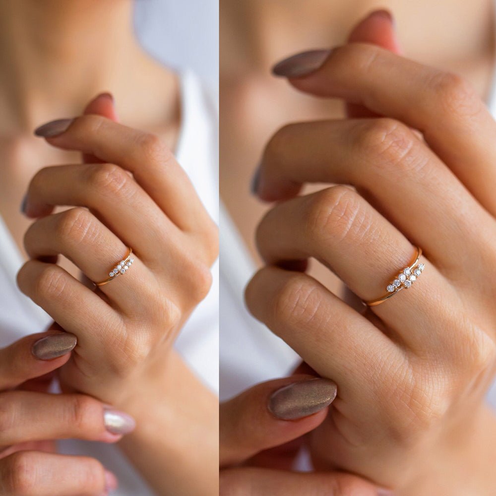 Cross Over Round Cut Diamond Wedding Band for Her - Doozy Diamonds