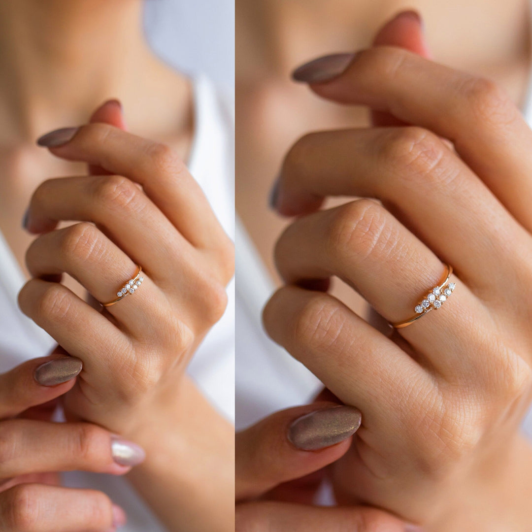 Cross Over Round Cut Diamond Wedding Band for Her - Doozy Diamonds