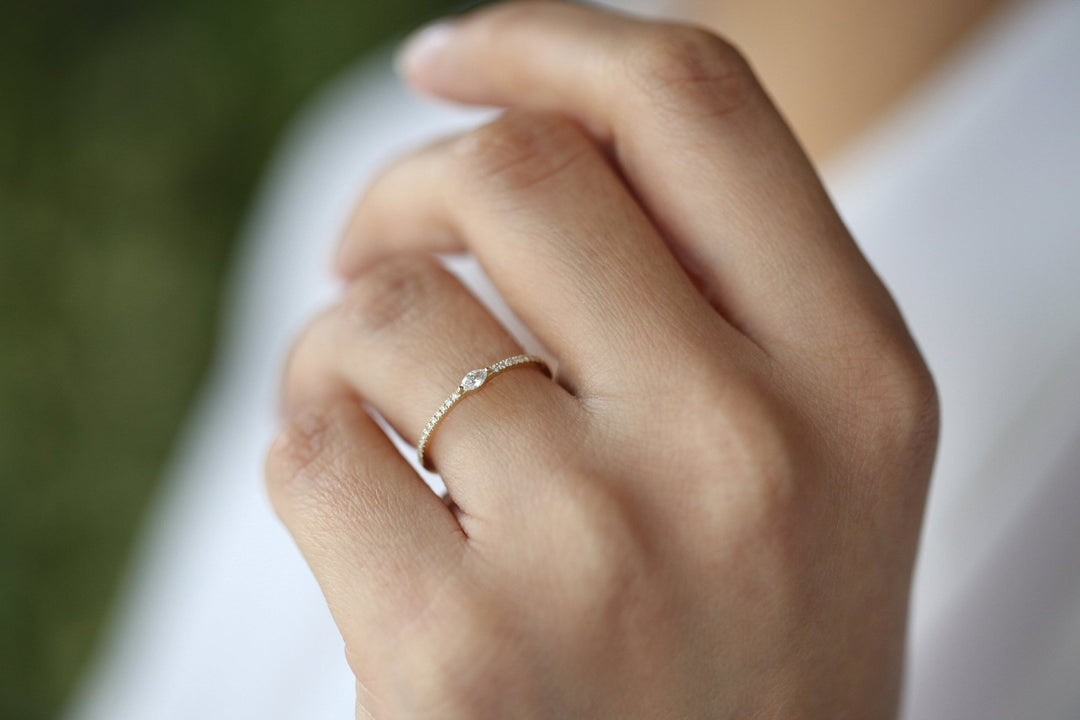 Marquise & Round Cut Diamond Engagement Ring for Her - Doozy Diamonds