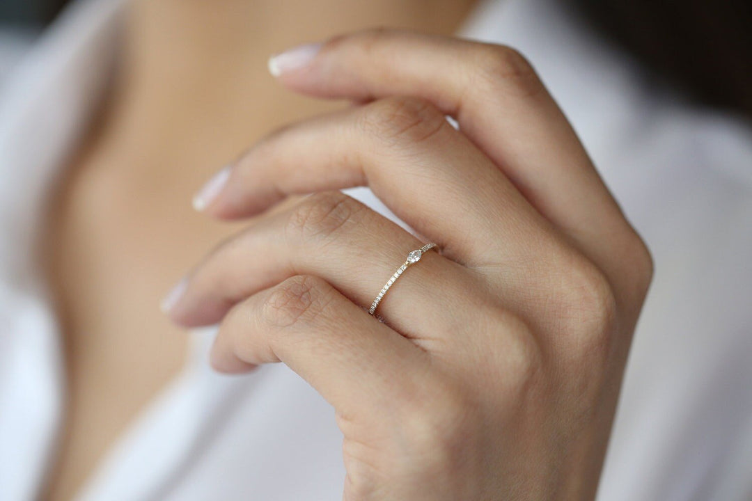 Marquise & Round Cut Diamond Engagement Ring for Her - Doozy Diamonds