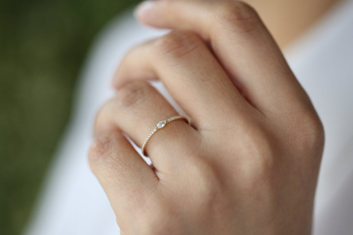 Marquise & Round Cut Diamond Engagement Ring for Her - Doozy Diamonds