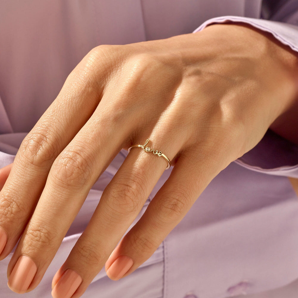 Love lab grown diamonds Ring in Solid Yellow Gold - Doozy Diamonds