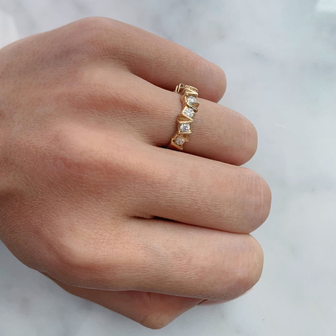 Round Cut Unique Diamond Band for Birthday Gift for Wife - Doozy Diamonds